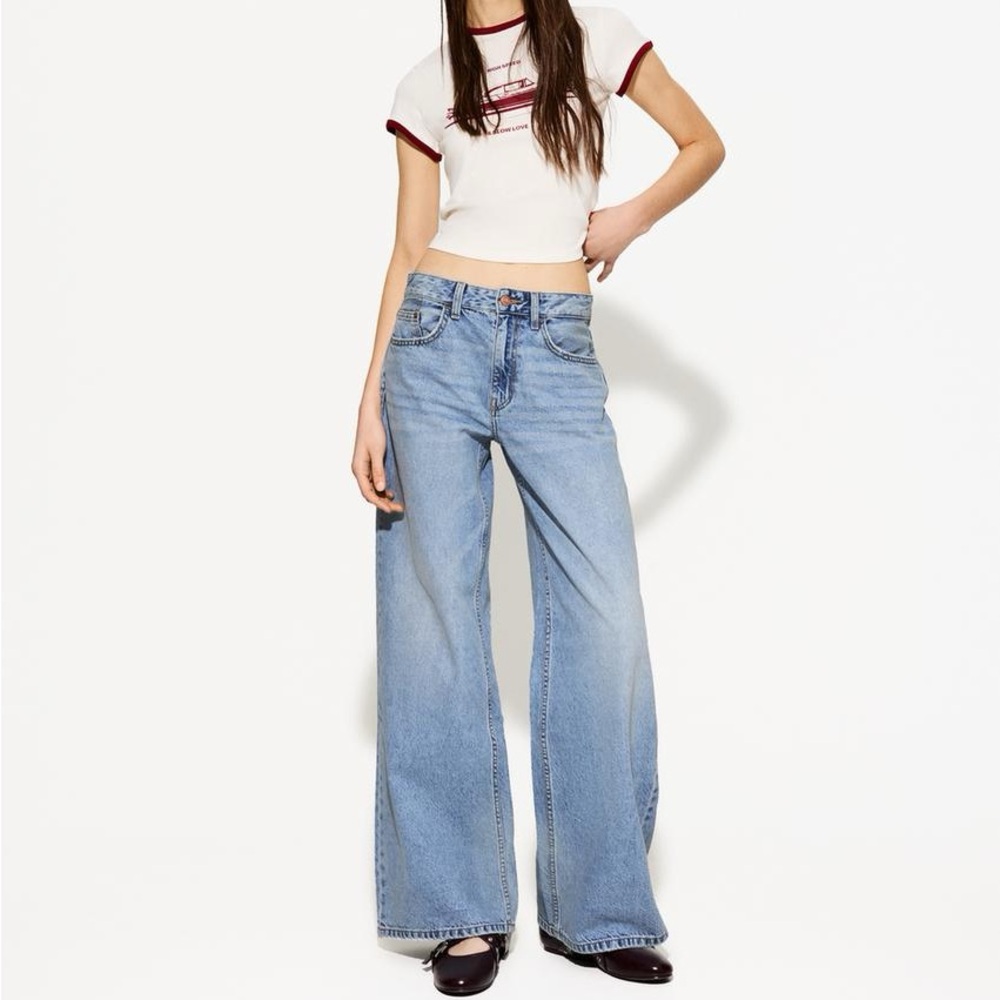 BERSHKA WIDE LEG JEANS US4